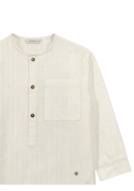 Cream cotton and linen children's shirt Manuel Ritz | 3389PANNA